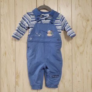 Small Wonders Vintage Dog Fishing Matching Set 3-6M